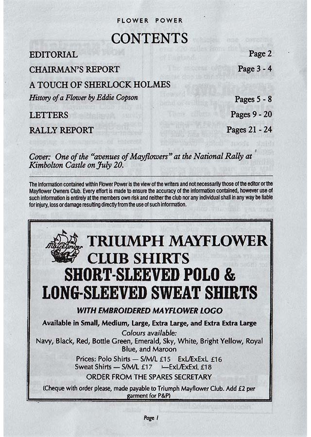 Issue 109 Contents Page